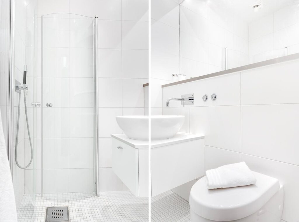 Badrumsrenovering i lägenhet. Åkeshov Olovslund Bromma