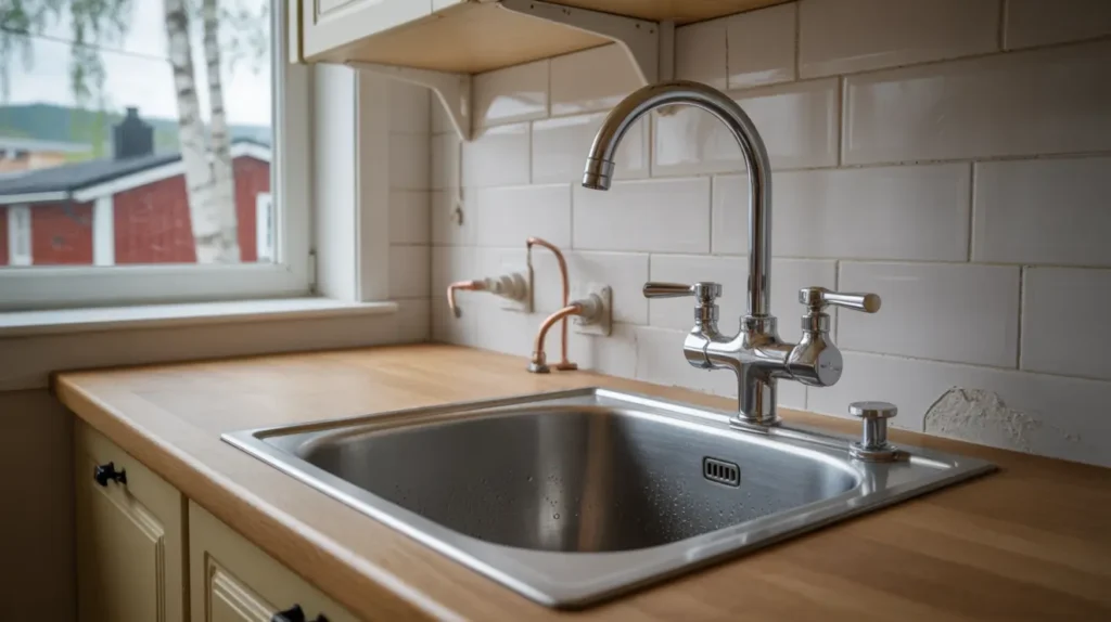 installation av ny k ksblandare med diskmaskinsavst ngning i riksten tullinge